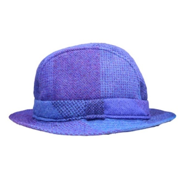 Avoca Collection Hat Irish Tweed Purple Blue Bucket Fedora Size S